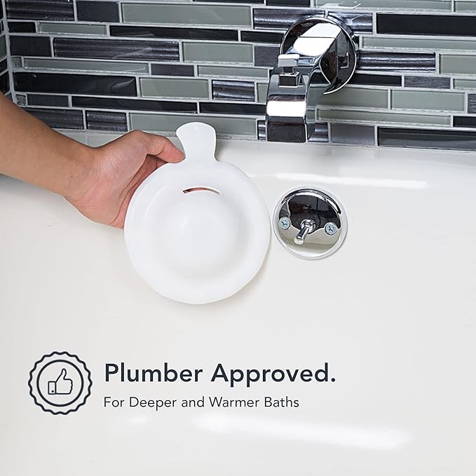 BathShroom BTHSH620 Overflow Drain Cover for Fuller and Warmer Baths, White