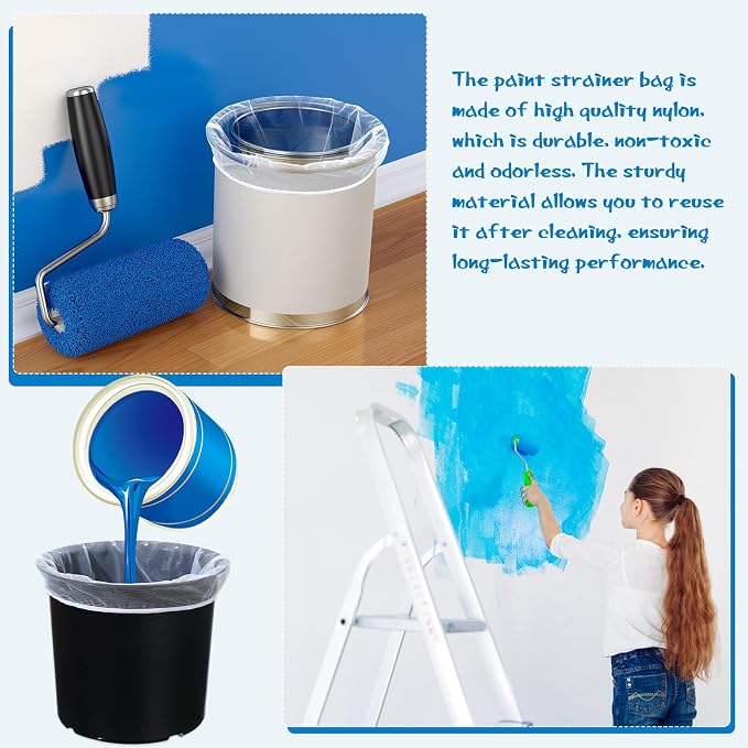 Paint Strainer Bags White Fine Mesh Filters Bag Bucket Elastic Opening Strainer - Image 5