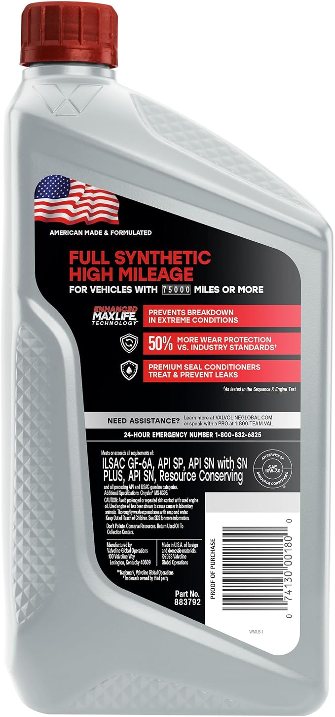Valvoline Full Synthetic High Mileage - Image 2