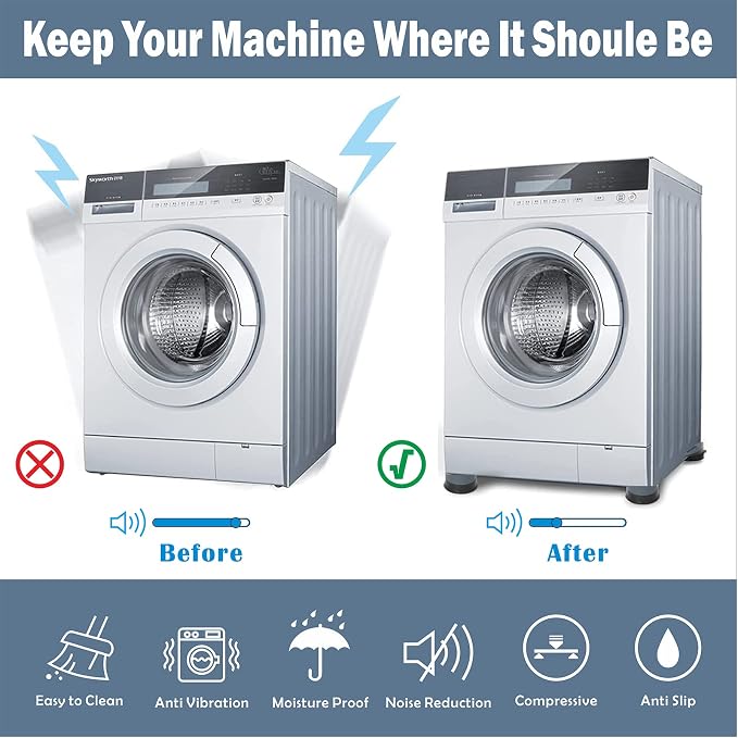 Anti Vibration Pads Increase 1.38"/2.36", Non Slip Heighten Shock and Noise - Image 4