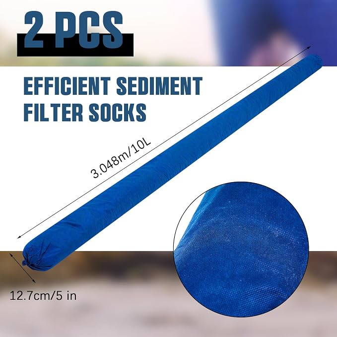 2 Pcs Sediment Filter Erosion Control Blanket Silt Fence Sock - Image 2