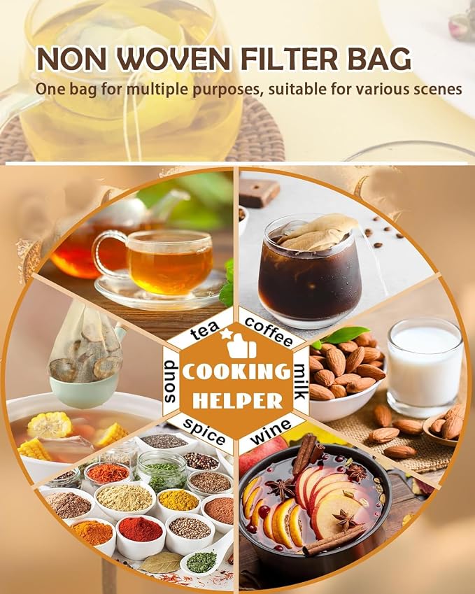 400 PcsTea filter bag, 100% natural wood pulp paper material, disposable tea - Image 8