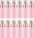 Lil Ray 2 Oz Empty Pink Foam Pump Bottle, Travel Foamer Soap Dispenser for Lash Shampoo, Hand Soap, Foaming Cleaner(Rose Gold Pump, 12 PCS)