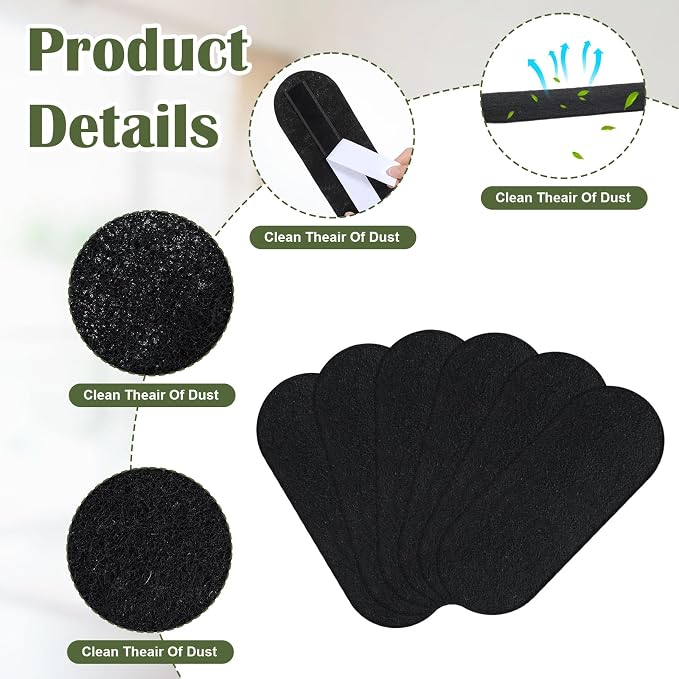 20 Pack Ceiling Fan Filters for Blades, Carbon Fan Blade Filter - Image 5