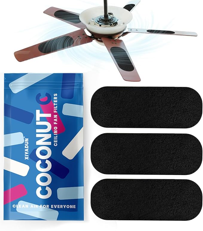 Ceiling Fan Filters for Blades, Unscented Ceiling Fan Air Purifier Pads by Xiyadun