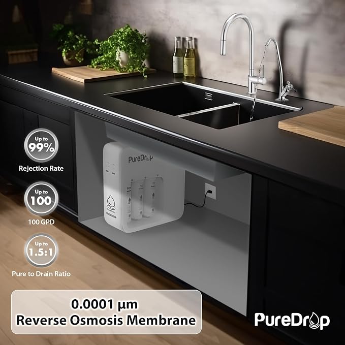 PDR-100RO 3-Stage Under Sink Reverse Osmosis Drinking Water Filtration System - Image 3