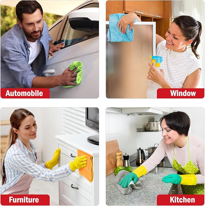 AIDEA Microfiber Cleaning Cloth 150 Pack, Microfiber Towels for Cars, Soft & Absorbent Cleaning Rags, Premium Lint Free Shop Towels for House, Kitchen, Car, 12inx16in