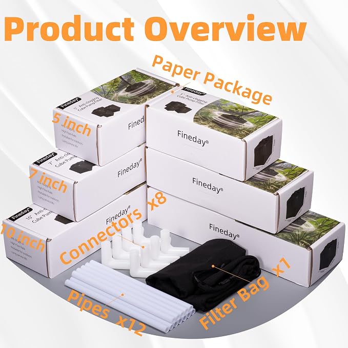 Fineday Pond Filter, Anti-Clogging Cube Outdoor Mesh Water Pump Barrier Bag Box - Image 4