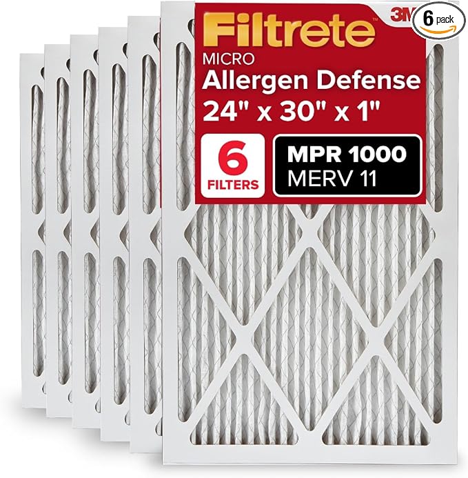 Filtrete 24x30x1 AC Furnace Air Filter, MERV 11, MPR 1000, Micro Allergen by Filtrete