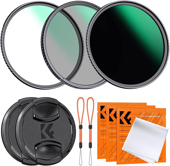 K&F CONCEPT 72mm CPL MCUV ND1000 Lens Filter 2 Lens Caps Kits Waterproof by KFCONCEPT
