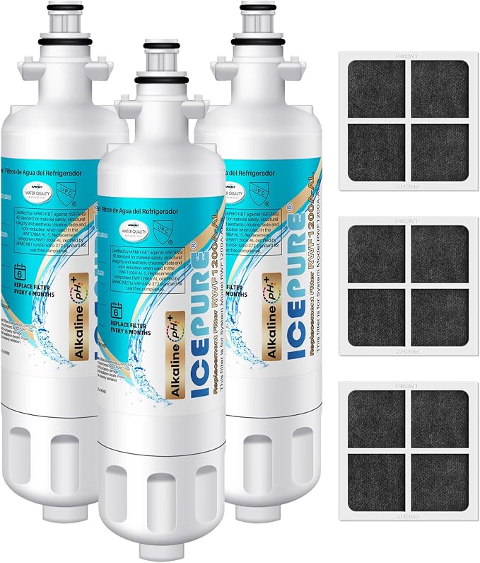 ICEPURE Alkaline ADQ36006101 Refrigerator Water Filter and Air Filter by ICEPURE