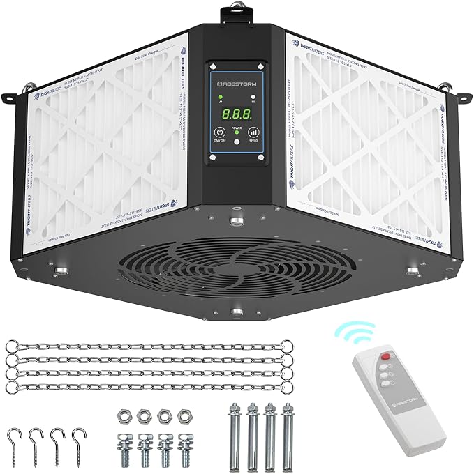 ABESTORM 360 Degree Intake Air Filtration System Woodworking 1350 CFM Hanging - Image 8