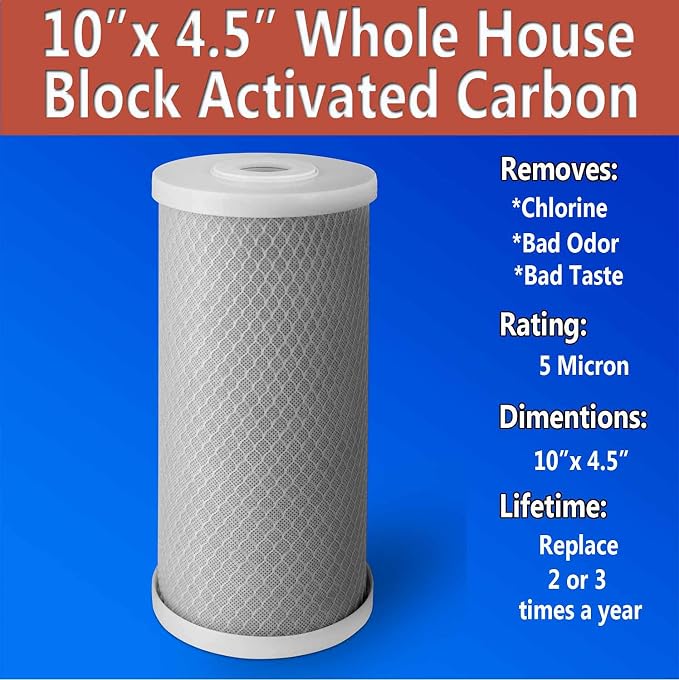 Big CTO Carbon Block Water Filters 4.5" x 10" Whole House Cartridges - Image 6