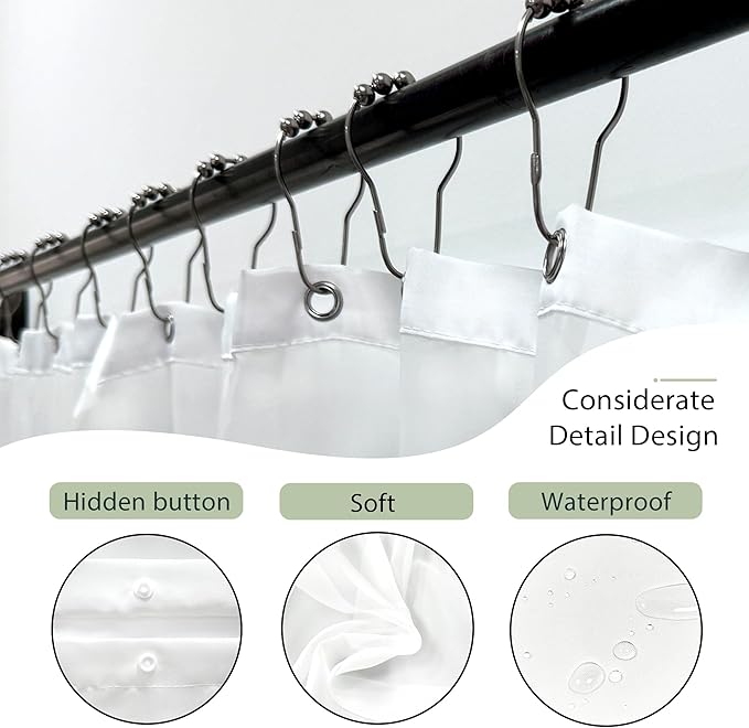 Sage Green Boho Shower Curtain 72Wx72H with Snap in Liner Mid Century Modern Abstract Gold Olive Tropical Palm Leaf Bathroom Decor Simple Geometric Bath Curtain Fabric Polyester 12 Pack Hooks