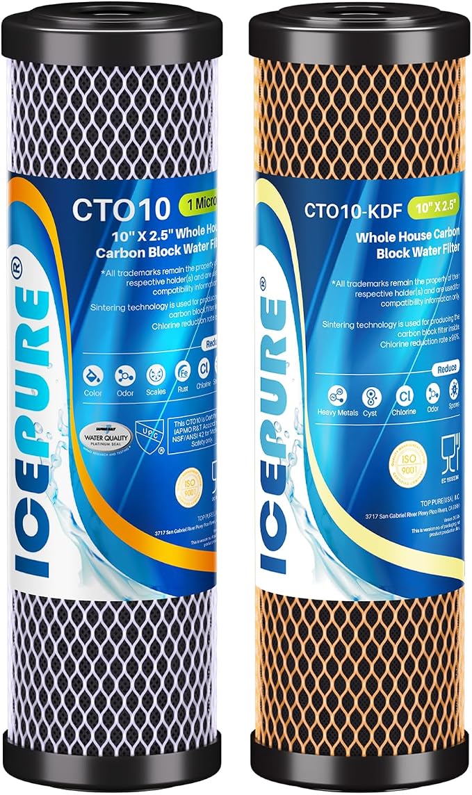 ICEPURE 2-Stage 1 Micron 2.5" x 10" Whole House Water Filter Cartridge Kit by ICEPURE
