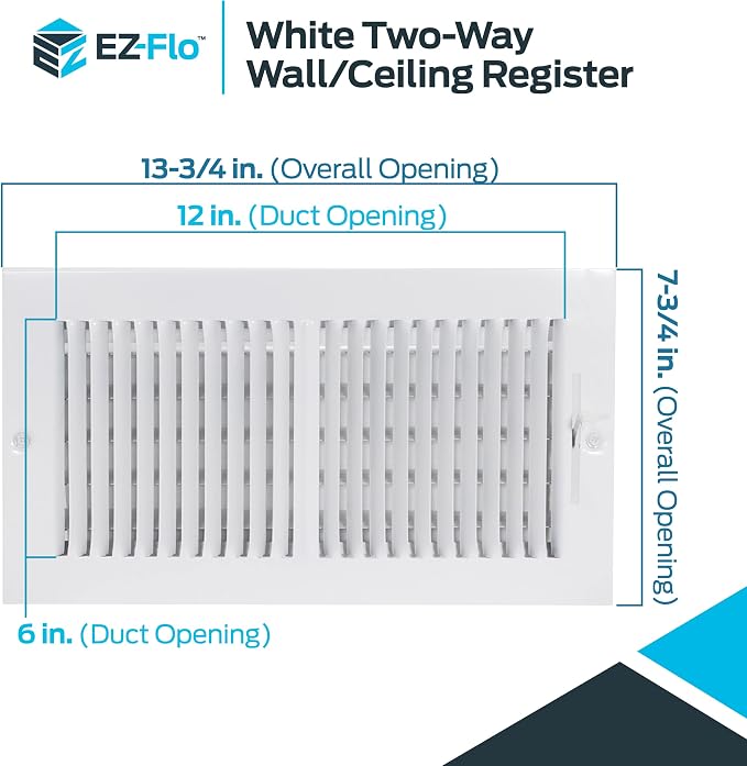 EZ-FLO 12 x 6 Inch Air Vent Cover - Image 6