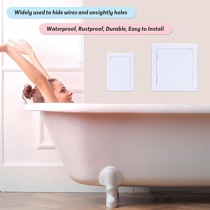 Plumbing Access Panel - 12 x 16 Inch Plastic Access Door, Removable Wall & Ceiling Reinforced, Durable White