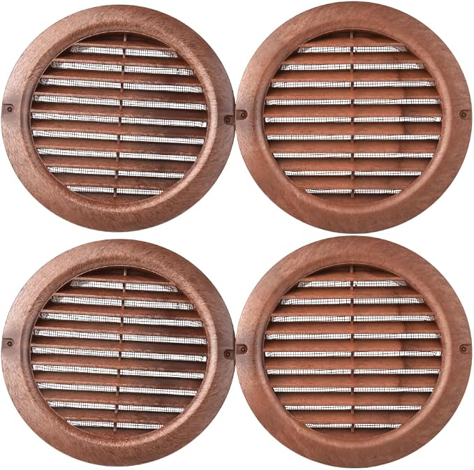 VENTS-US - 4" Brown Round Plastic Vent Cover - Compatible with 4 Inch Diameter - Image 6