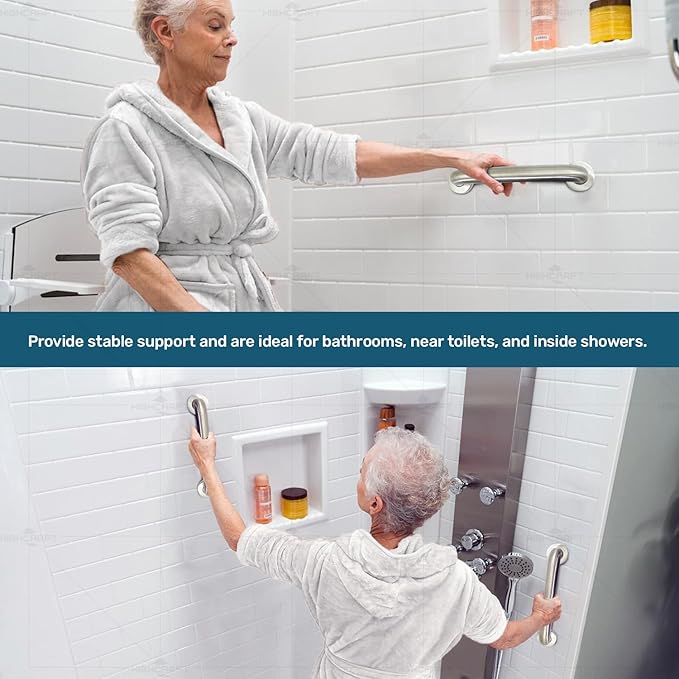 Highcraft Grab Bar for Bathtubs and Showers, Shower Grab Bars for Seniors and Elderly, Safety Bar for Bathroom 42" x 1.5" ADA Compliant Grab Bar, Heavy Duty Stainless Steel Shower Handle Wall Mount