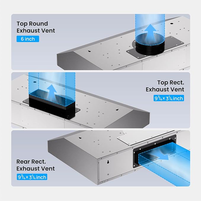 Under Cabinet Range Hood 30 Inch, 980CFM Fast Venting Ducted, Kitchen Hood - Image 7