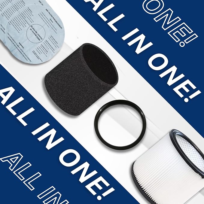 Vacuum Canister Filter Set for Wet/Dry Shop Vacuums – Includes Canister Filter - Image 4