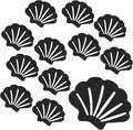 Bathtub Stickers Non Slip, Shell Shaped Tubs Safety Shower Treads, Adhesive Sticker for Bathroom Bathtub, Shower Floor, Black(12Pcs)