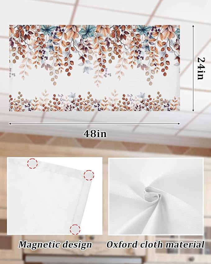 Fluorescent Light Covers for Ceiling Lights Fall Orange Eucalyptus Leaves - Image 7