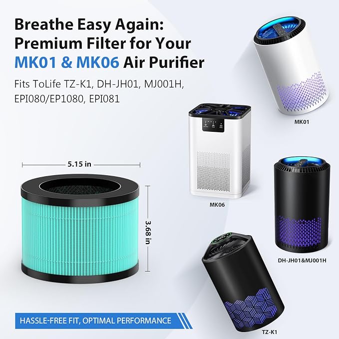 2 Pack MK01 MK06 TZ-K1 Air Filter Replacement Compatible - Image 5