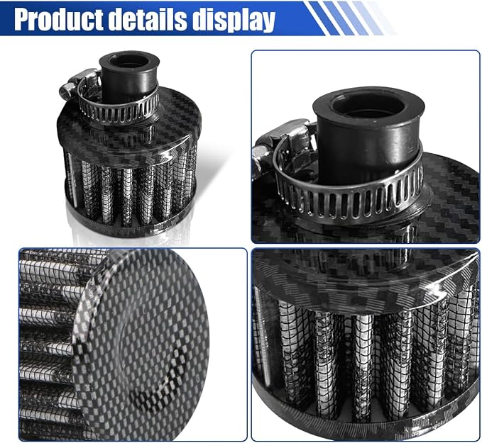 ZIMISI 0.47"/12mm Car Cold Air Intake Filter, Round Tapered Car Valve Cover - Image 3