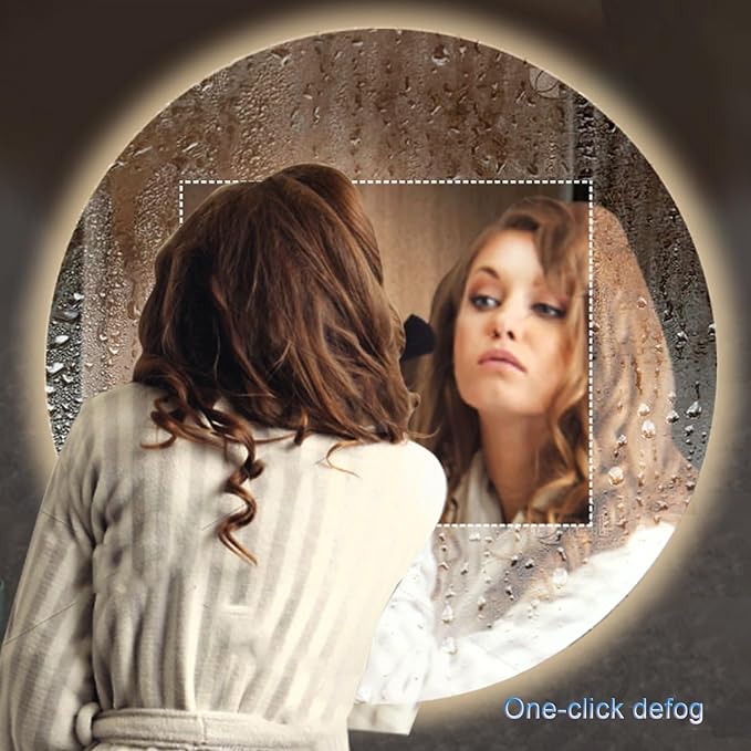 Round LED Bathroom Mirror with Light, Round Bathroom Mirror with LED Lights and - Image 4