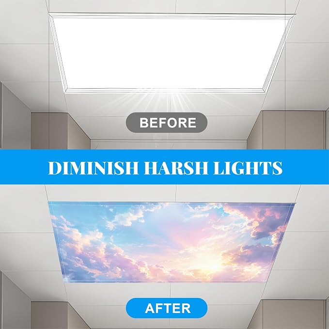 2 Pack Fluorescent Light Covers- 4 x 2 Feet Magnetic Ceiling Light Cover Room - Image 6
