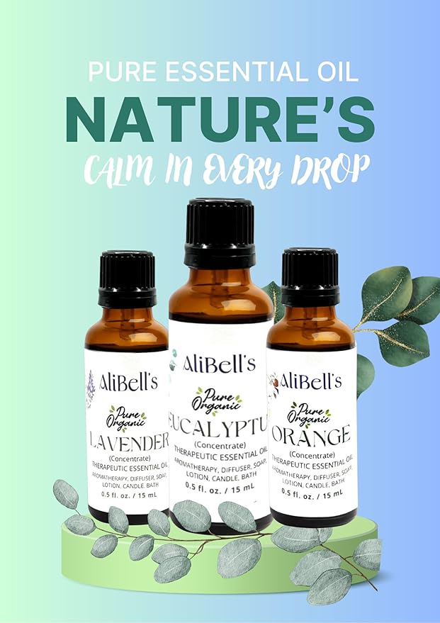 AliBell's- Lemon Grass Oil Essential Oil - Essential Oils for Soap Making - 15 ml Undiluted Therapeutic Grade A Organic Concentrate for Any Use, Energize with Pet Safe Fresh Lemony Scent
