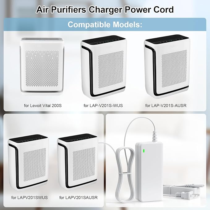 24V AC/DC Adapter Charger for Levoit Vital 200S LAP-V201S-WUS LAP-V201S-AUSR - Image 3