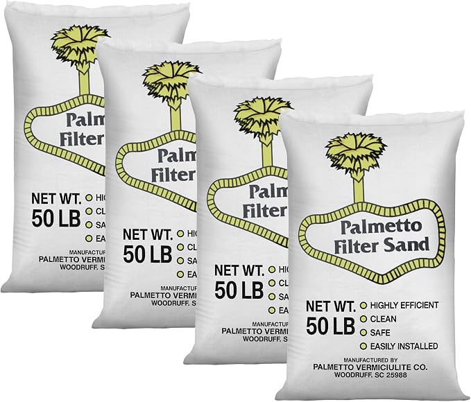 Palmetto 4 Pack Swimming Pool Filter Sand, 50 lb Bag – Natural Silica by Unknown