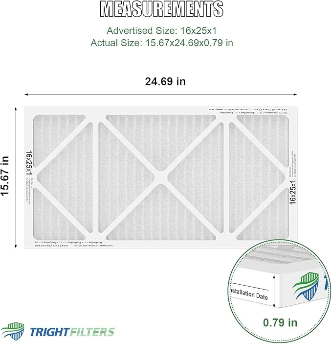 16x25x1 Air Filter 4 Pack, MERV 8 Pleated Dust Defense Air Filters Replacement - Image 2