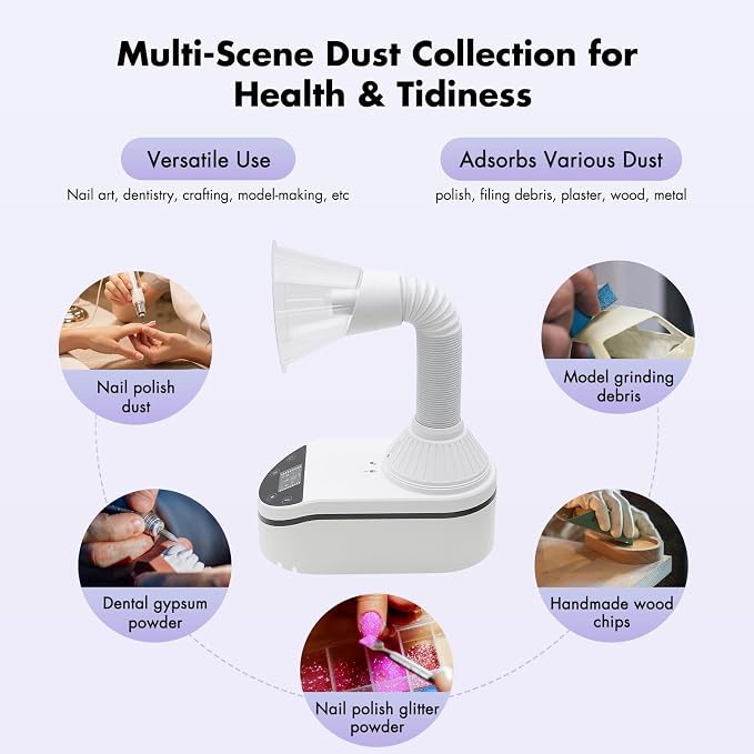 Nail Dust Collecting Machine, Tabletop Dust Collector - Image 8