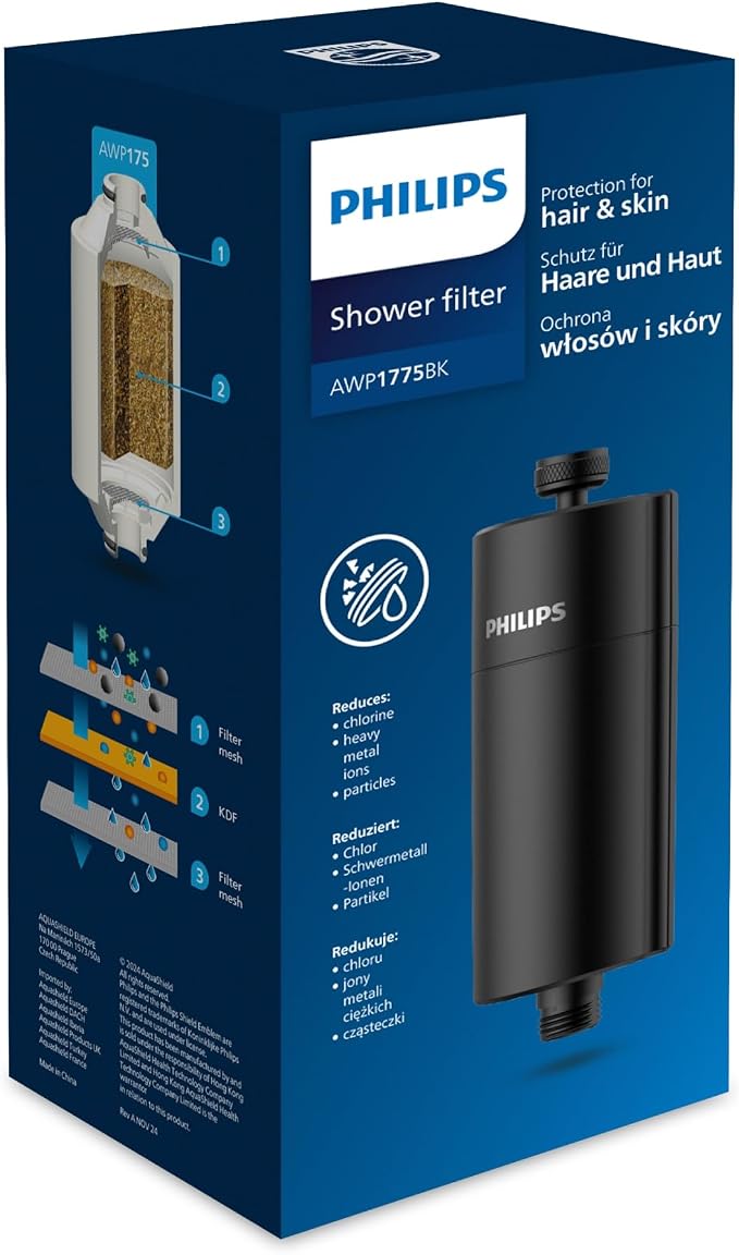 Philips Water in-Line Shower Filter, 50 000 L Filtration Capacity, fits All by PhilipsWater