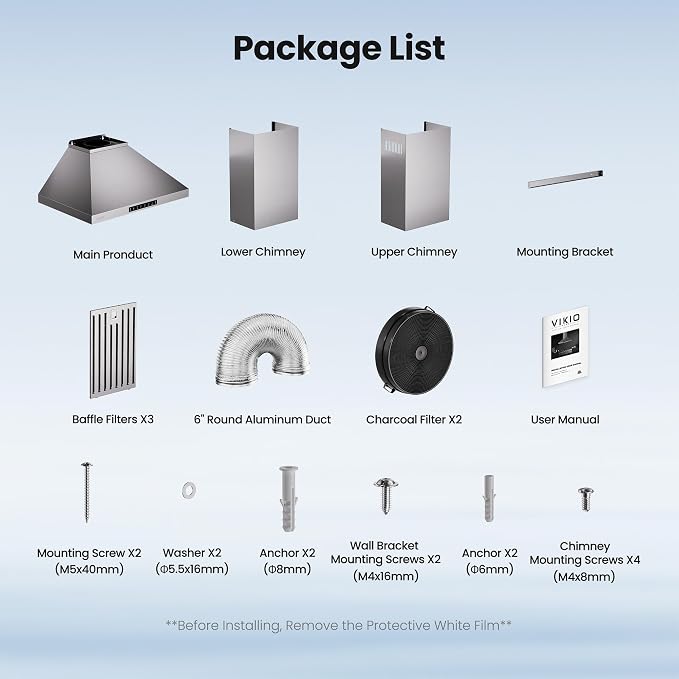 Wall Mount 36 Inch Range Hood 900 CFM, Ductless/Ducted Convertible Kitchen Hood - Image 9