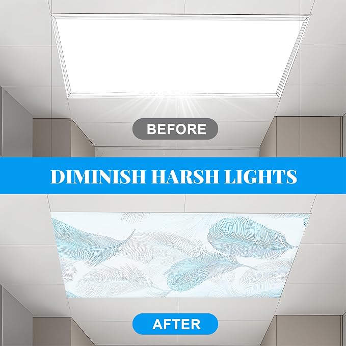 2 Pack Fluorescent Light Covers- 4 x 2 Feet Magnetic Ceiling Light Cover Room - Image 5