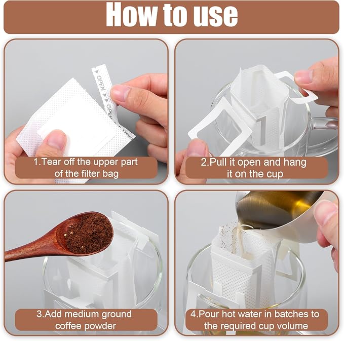 Sibba 100 PCS Portable Coffee Filter Bag - Image 7