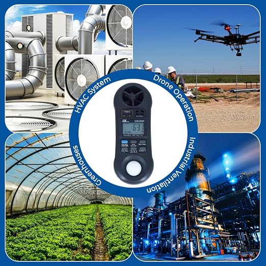 Air Velocity Meter with Temperature, Humidity & Lux Sensors - Image 6