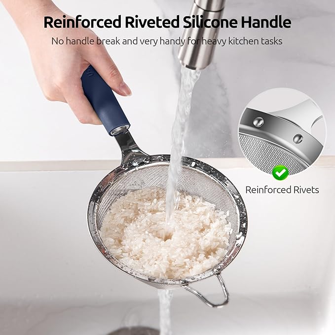U-Taste Medium Fine Mesh Strainer: 18/8 Stainless Steel 4.73in 30 Mesh Kitchen - Image 4