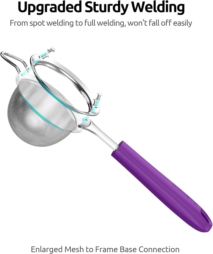 U-Taste Small Fine Mesh Strainer: 18/8 Stainless Steel 3.35in 30 Mesh Kitchen - Image 8