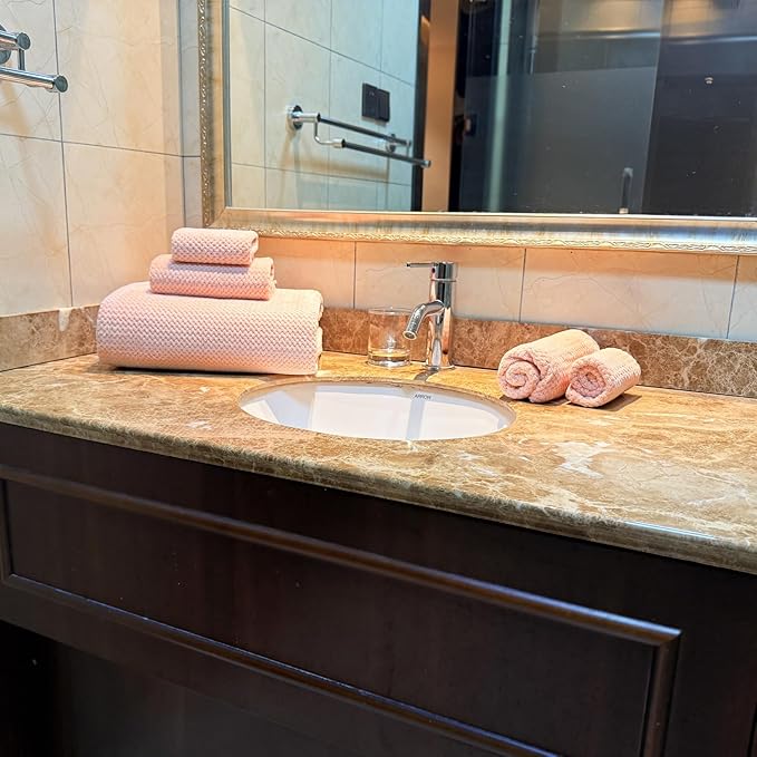 YTYC 29x59 Inch Extra Large Bath Towels Set of 6 Quick Dry Super Soft Microfiber Towels for Bathroom 80% Polyester (Pink,6)