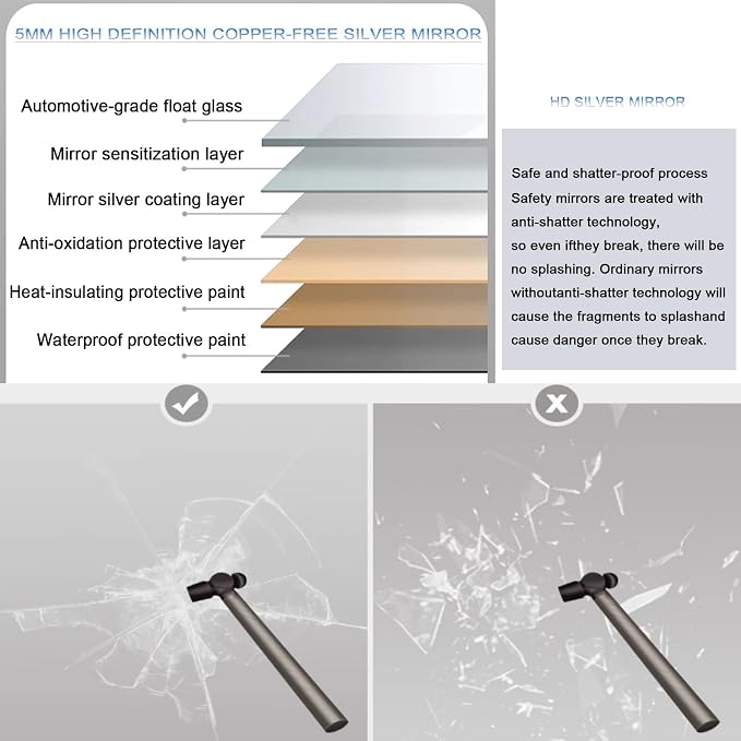 Smart Illuminated LED Bathroom Mirror，Bathroom Mirror - Image 6