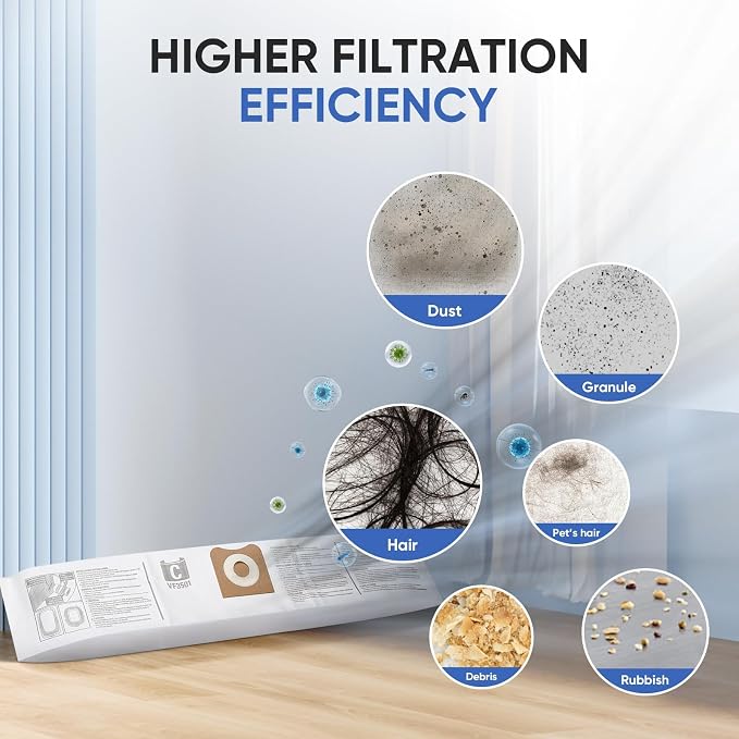 12 Pack 23738 VF3501 Size C Filter Bags Compatible - Image 6