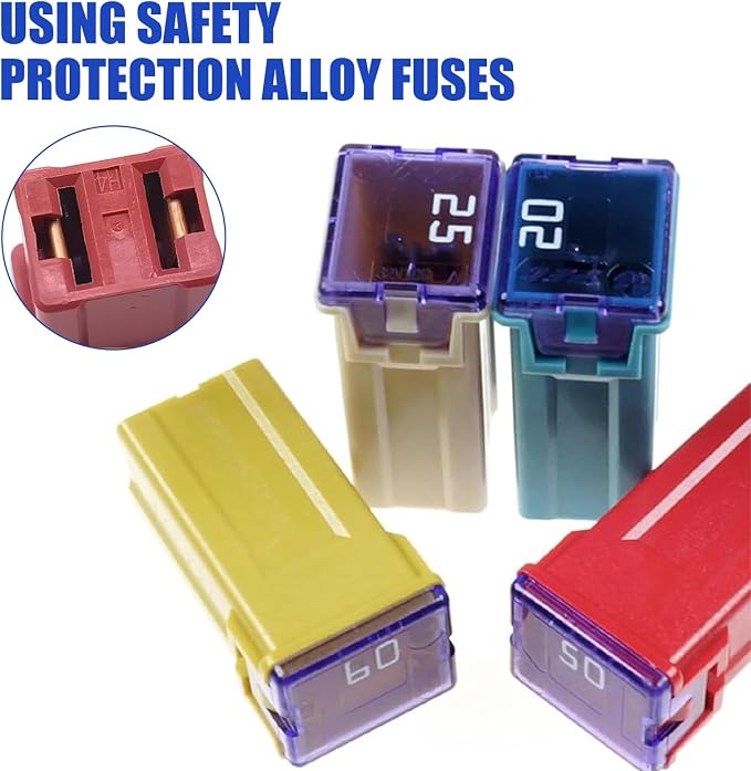 6 PCS Square Fuse Assortment Kit, Portable Jcase Long Fuse Combo Kit, 20A 25A - Image 5