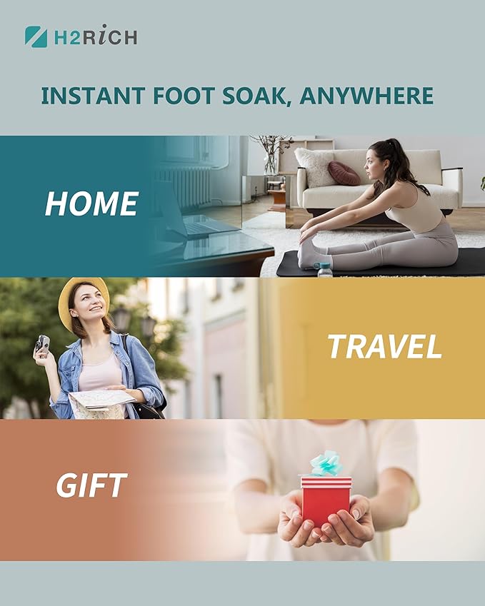 Hydrogen Foot Soak Effervescent Tablets 3 Pack | Ginger & Mugwort Herb Foot Bath, Relaxing Spa Pedicure Care | Improves Circulation, Soothes Tired Feet, Softens Calluses, Controls Odor