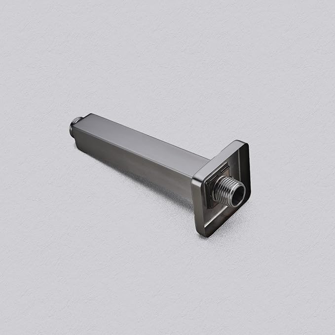4 Inch Shower Arm with Flange, BSTIIU Ceiling Mounted Square Shower Head Extension Arm, 1/2 NPT Straight Arm for Rain Shower Head, Shower Head Extension Replacement Pipe Arm, Brushed Nickel