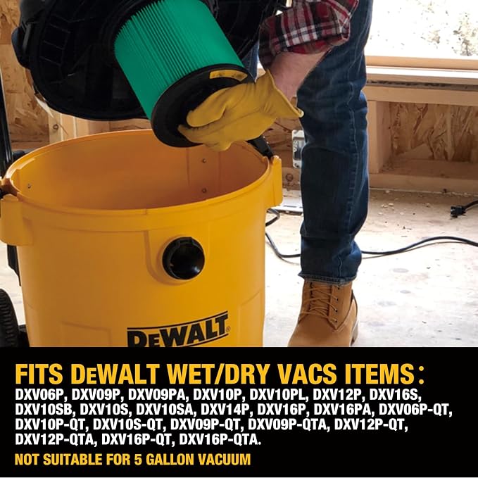 DEWALT Shop Vac Filters, DXVC6914 HEPA Cartridge Filter, Vacuum Filter - Image 3